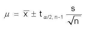 confidence interval t distribution formula