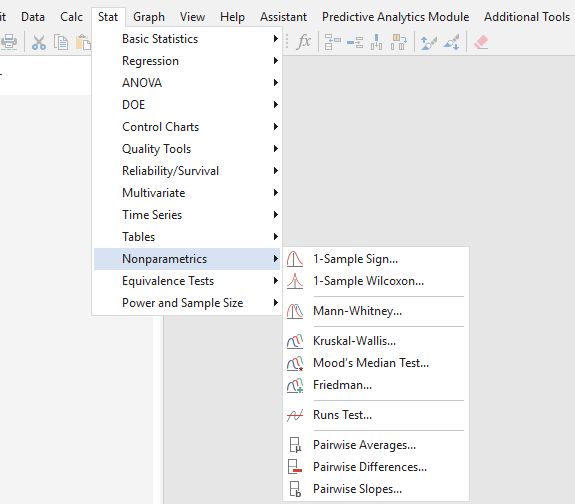 Nonparametric Test in Minitab