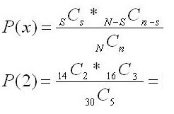 Hypergeometric Distribution Example