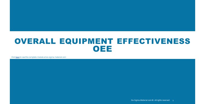 OEE - Overall Equipment Effectiveness