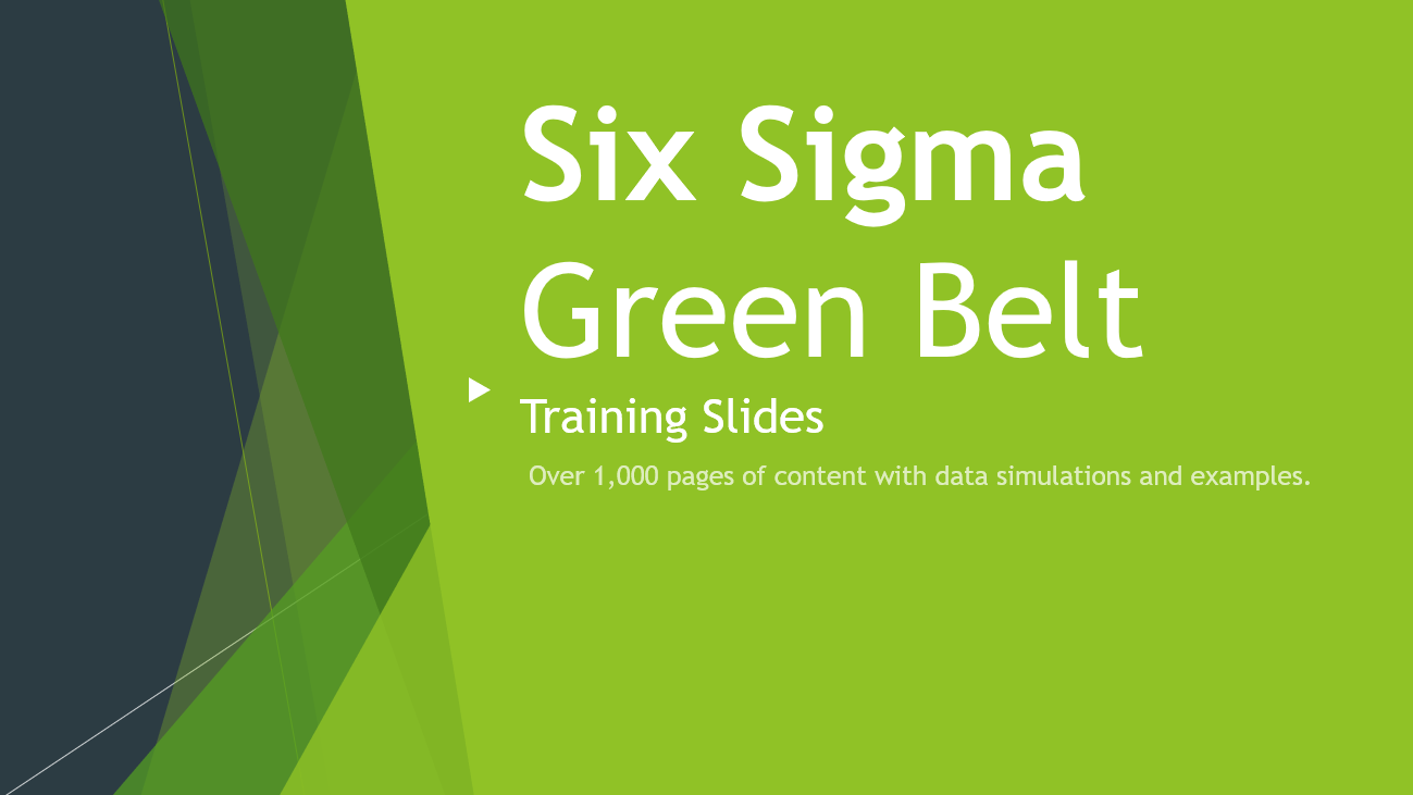 Six Sigma training slides to teach yourself at your pace. Over 1,000 slides and examples with links for further research.