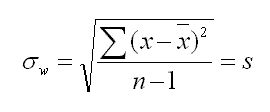 sample standard deviation